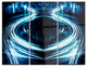 "Blue Light Trails" Digital Metal Wall Art, 3 Panels, 36"x28"