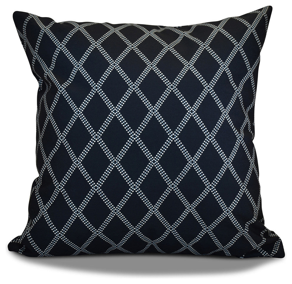 Decorative Outdoor Holiday Pillow, Navy Blue, 16"x16"