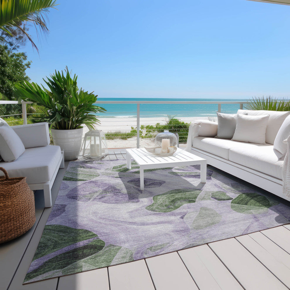 Machine Washable Indoor/Outdoor Chantille ACN1863 Violet 5' x 7'6" Rug