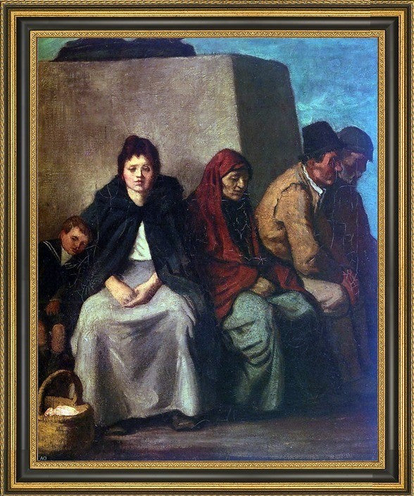 William Strang at the Foot of the StatueFramed Premium Canvas Print, 16"x20"