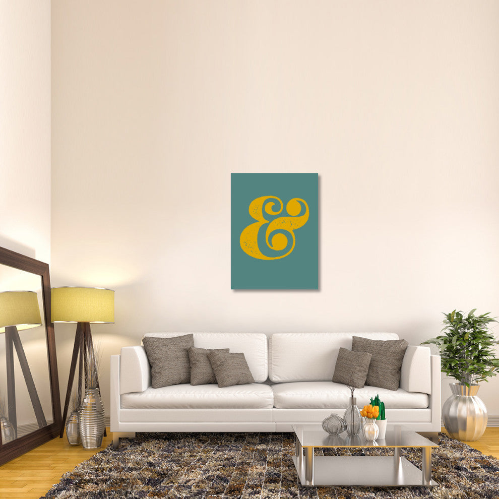"Ampersand Poster Blue and Yellow" Fine Art Print