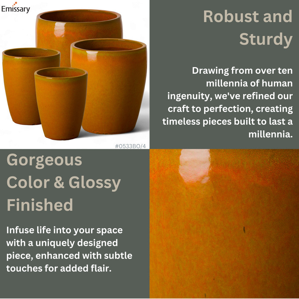 Bullet Planter, Burnt Orange