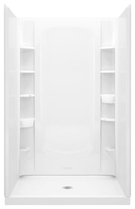 Sterling Alcove 48"x34"x75.75" Vikrell Center Shower Kit, White