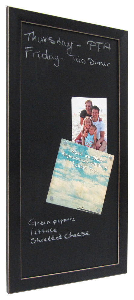Wyeth Framed Magnetic Chalkboard Wall Organization Board, Black