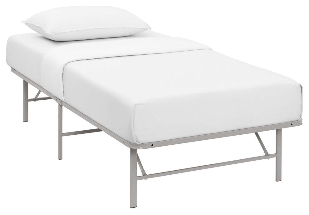 Gray Horizon Twin Stainless Steel Bed Frame