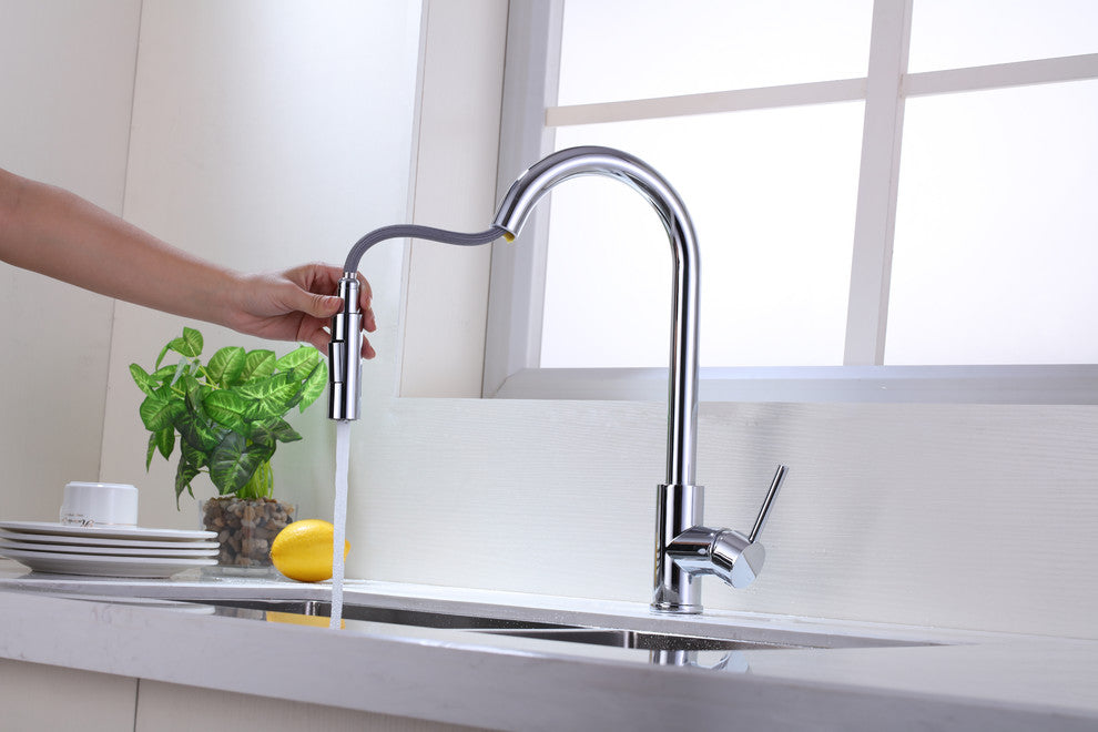 Vanity Art Pull Out Kitchen Faucet, Chrome