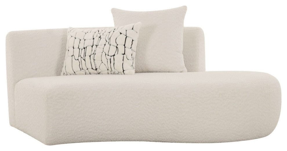 Divani Casa Weldon Modern Off-White Fabric Curved Sectional