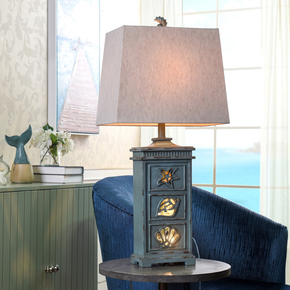 River Crest | Coastal Table Lamp With Night Light