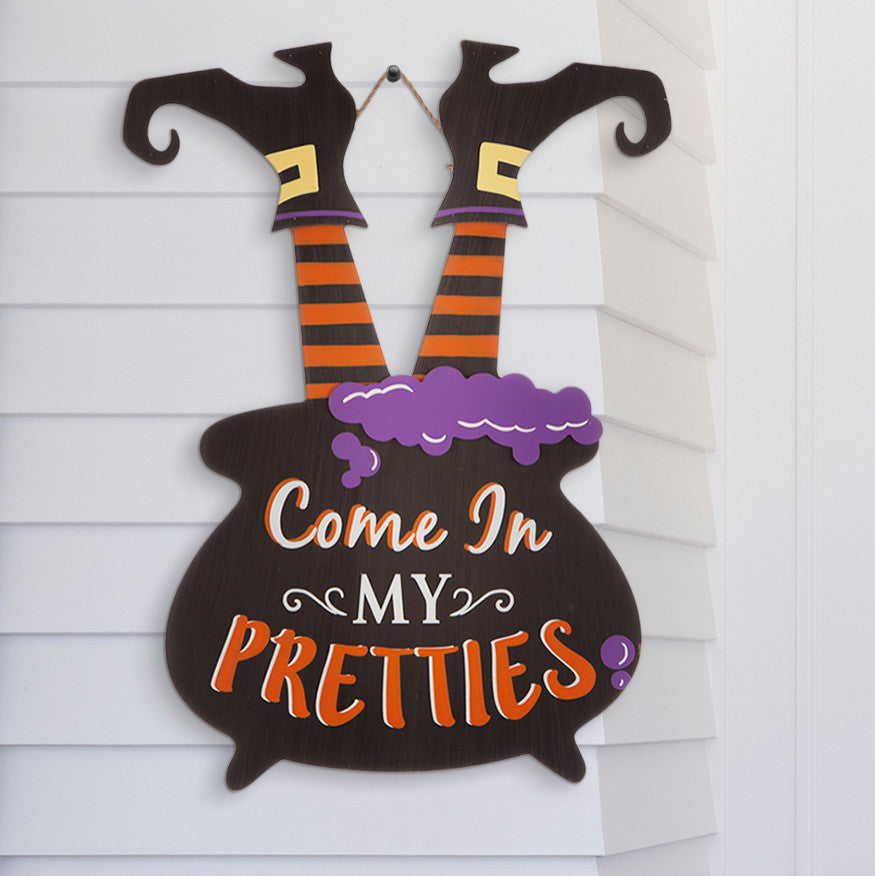 32"H Halloween Wooden Witch Yard Stake or Standing Decor or Hanging Decor