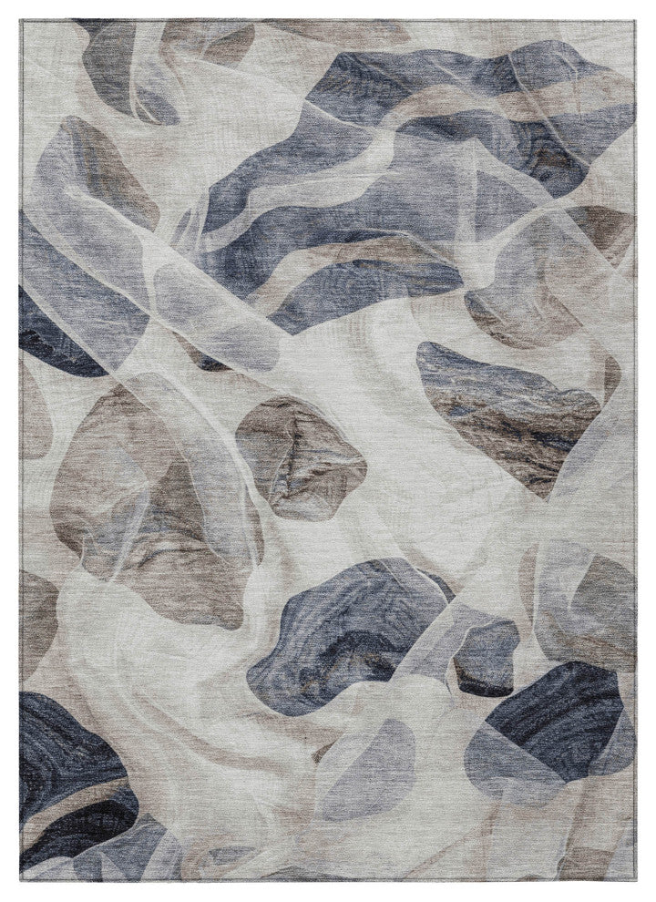 Machine Washable Indoor/Outdoor Chantille ACN1863 Putty 3' x 5' Rug