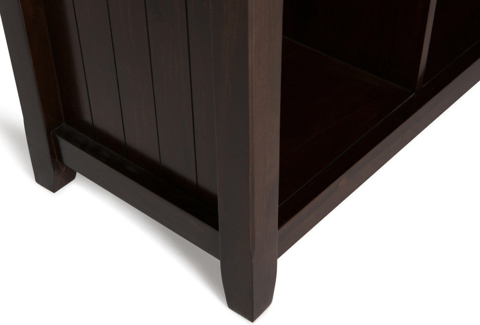 Acadian SOLID WOOD 8 Cube Storage Sofa Table, Brunette Brown