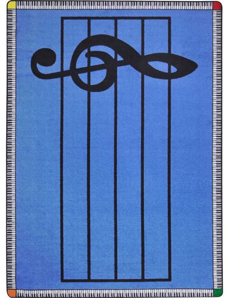 Kid Essentials Rug, Play Along, Blue, 5'4"x7'8"