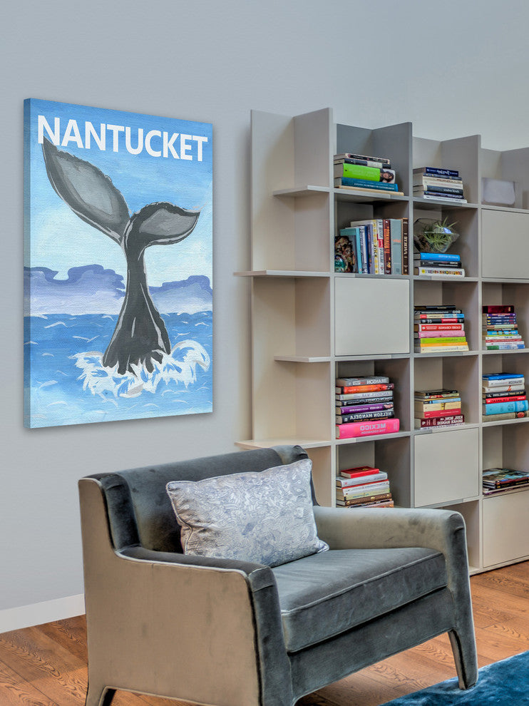 "Whale's Tale" Painting Print on Wrapped Canvas, 24x36