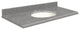 Quartz 25"x19" 1 Sink Vanity Top, White Bowl, Urban Grey, Single Hole