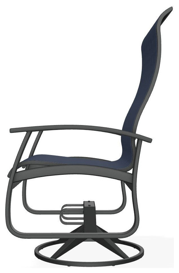 Belle Isle Sling Outdoor Swivel Rocker, Mavi/Graphite