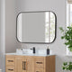Trielle Rectangular Framed Bathroom Wall Mirror, Matte Black, 48"