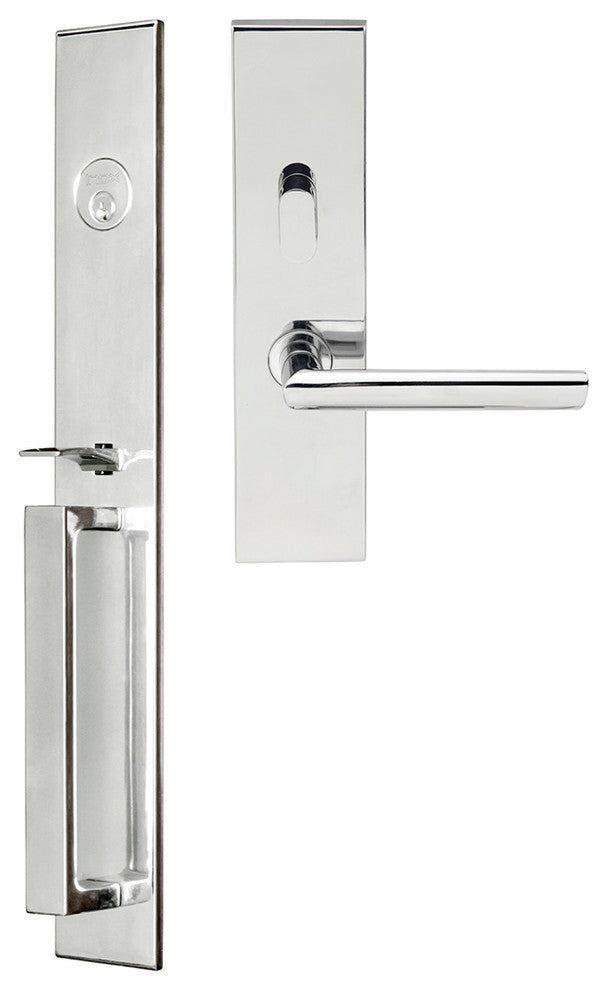 Stockholm Lever, Mortise Entry Handleset, Right Hand, Polished Stainless Steel