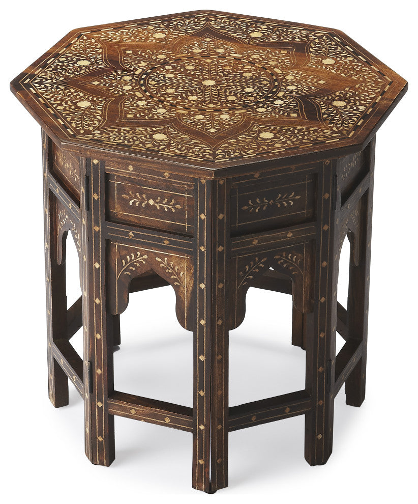 Butler Rashmi Wood and Bone Inlay Accent Table