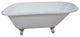 66" Roll Top Clawfoot Tub w/3-3/8" Wall Drillings, White/Brushed Nickel