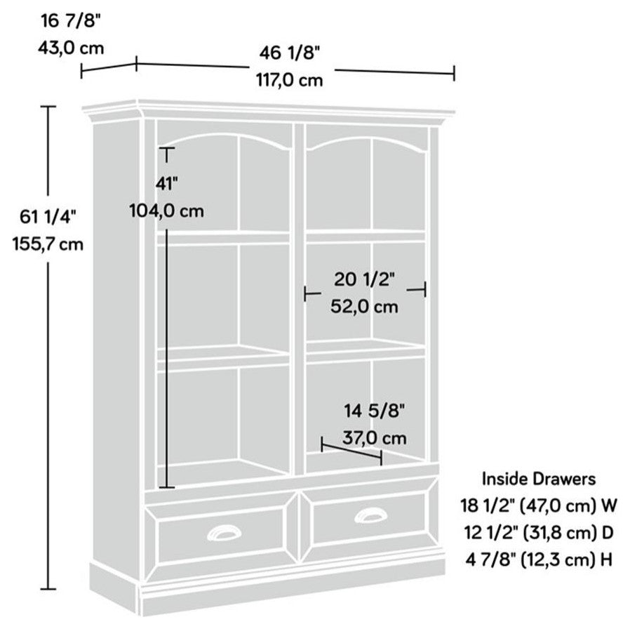 Sauder Sonnet Springs Engineered Wood Bookcase in Pebble Pine