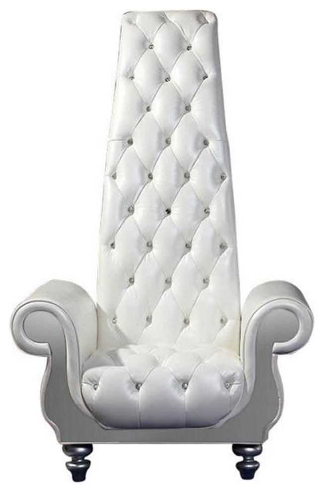 Kyrie King Tufted Chrome High Back Chair
