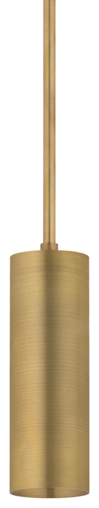 Luxe Cylinder Pendant, Patina Brass, 3.5"Lx3.5"Wx17.25"H