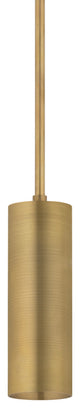 Luxe Cylinder Pendant, Patina Brass, 3.5"Lx3.5"Wx17.25"H