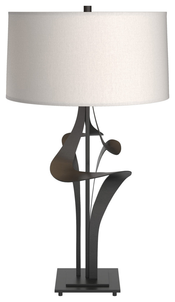 Antasia Table Lamp, Black, Flax Shade