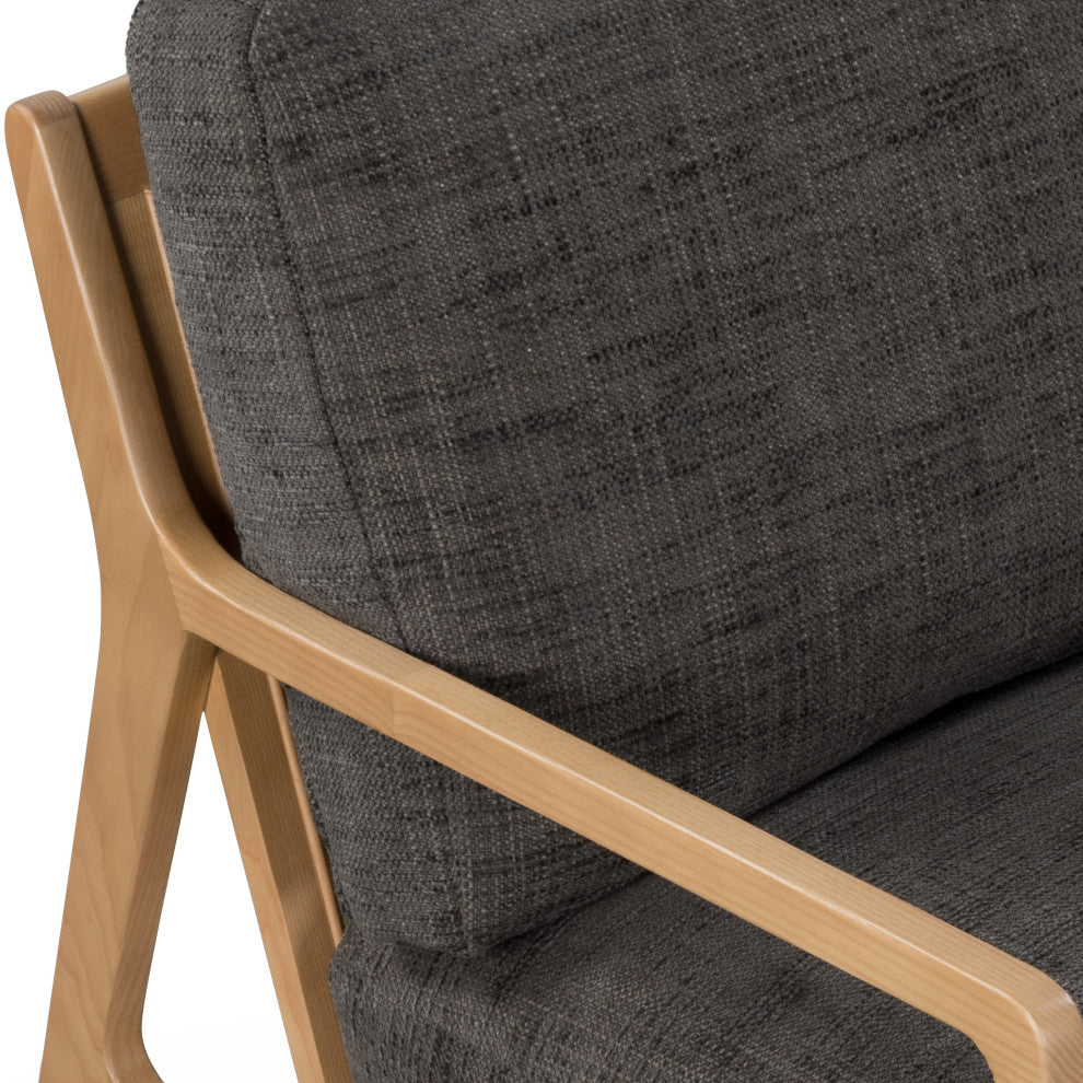 Metro Carmelo Upholstered Accent Chair, Oak/Black Upholstery