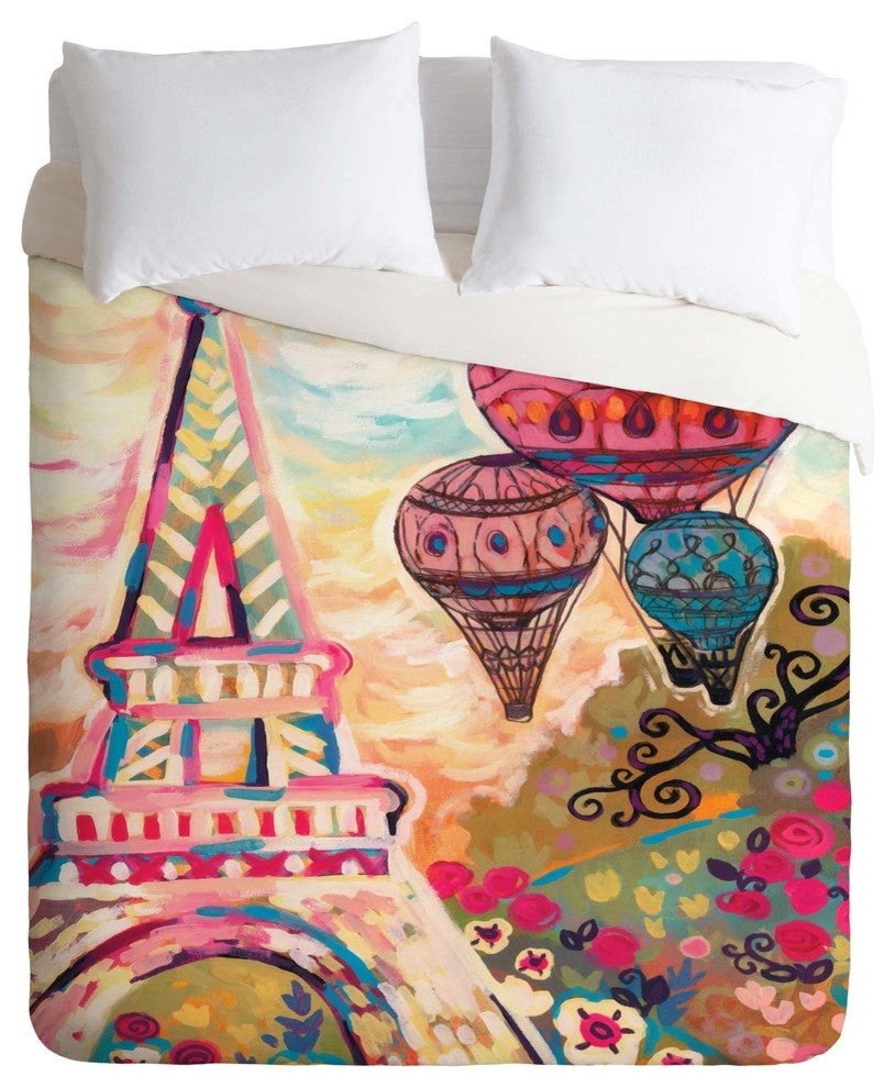 Deny Designs Natasha Wescoat Balloons Sur Paris Duvet Cover - Lightweight