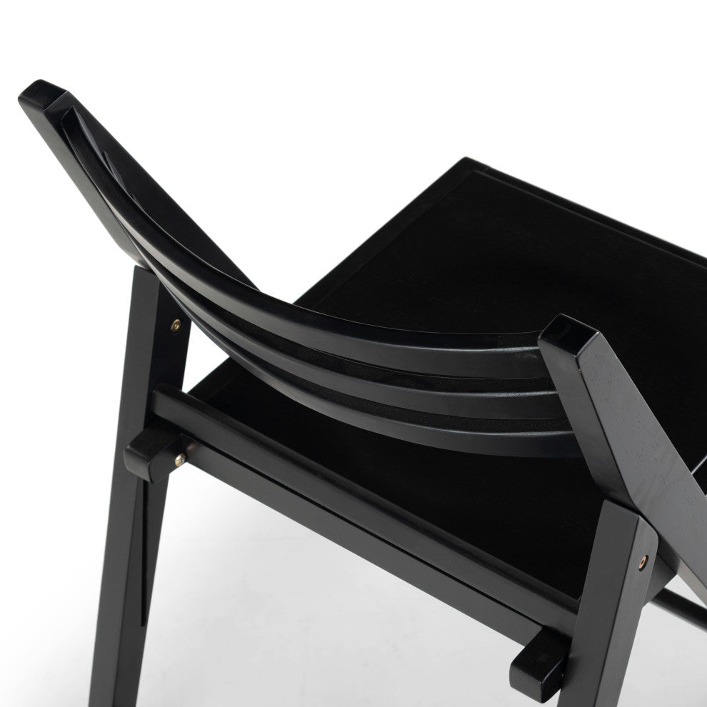 Safavieh Couture Jacie Wood Seat Folding Chair, Set of 2, Black