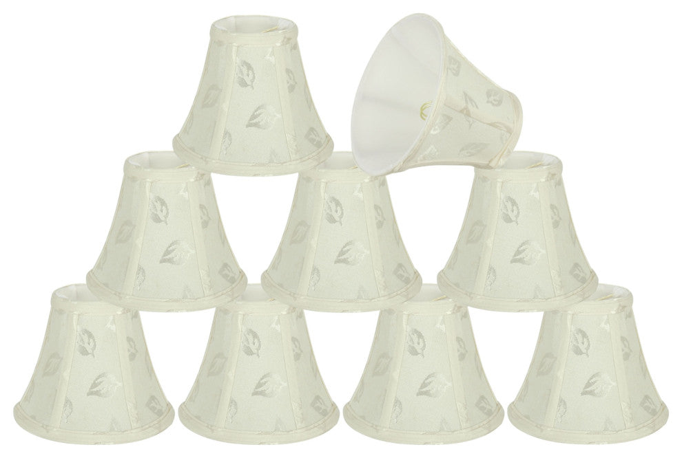30052-9 Small Bell  Chandelier Clip On Lamp Shade Off White 3"x6"x5"