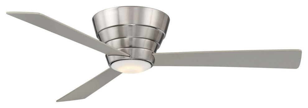 Niva Flush Mount Ceiling Fan, Stainless Steel