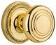 Rope Rosette Passage Deco Door Knob, Polished Brass