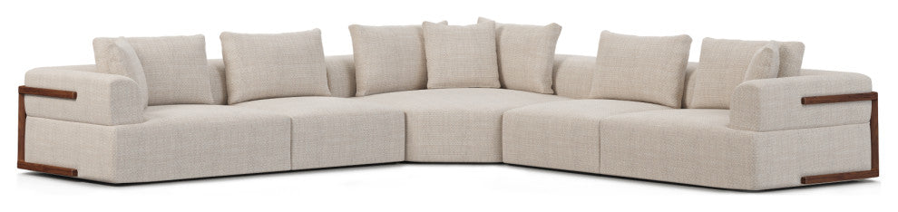 Warner Oatmeal 3-Piece Sofa Set With Corner-Piece