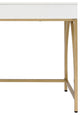 Acme Lightmane Vanity Desk, White High Gloss/Gold Finish