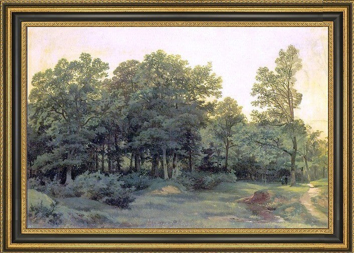 Ivan Ivanovich Shishkin Deciduous Forest Framed Premium Canvas Print, 18"x27"
