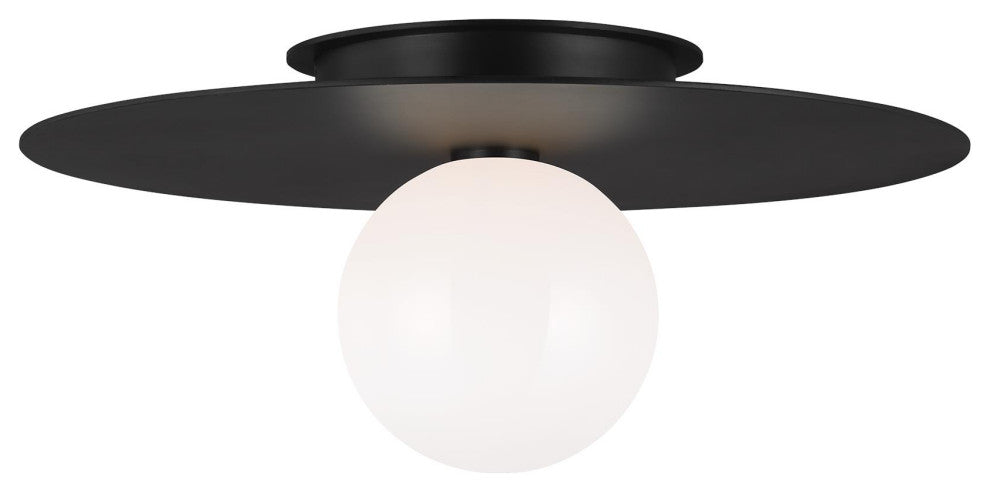 Nodes Large Flush Mount, Midnight Black