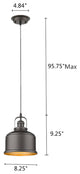 Ironclad 1-Light Rubbed Bronze Ceiling Mini Pendant 8"