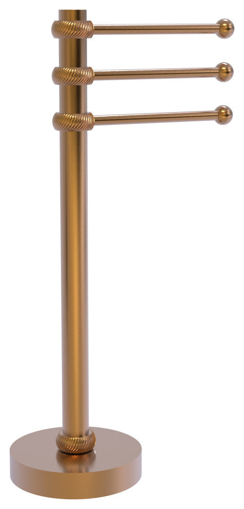 Vanity Top 3 Swing Arm Towel Holder with Twisted Accents, Brushed Bronze