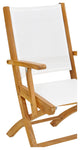 Teak Wood Miami Folding Arm Chair with Batyline Sling, Set of 2