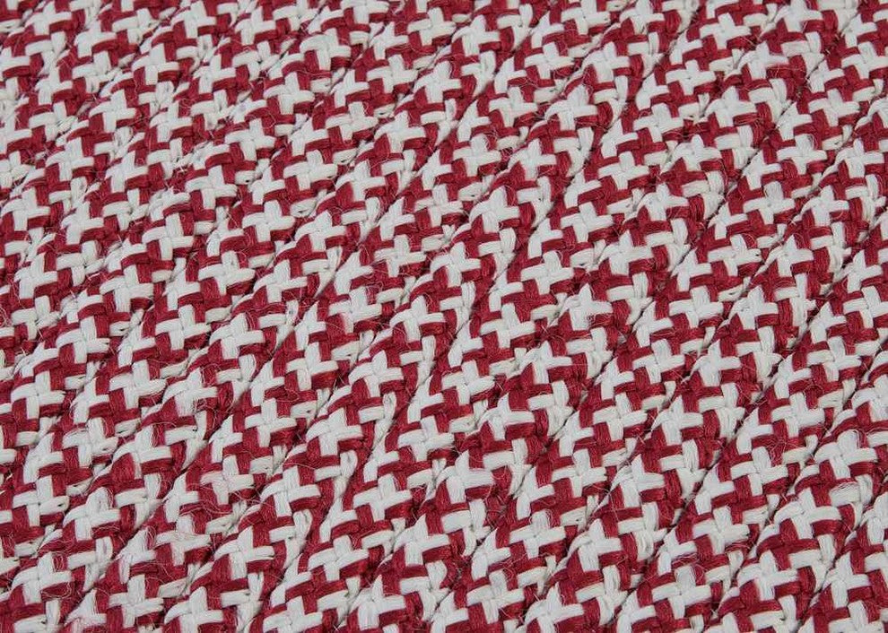 Outdoor Houndstooth Tweed OT79 Sangria Indoor/Outdoor Area, Rectangular 2'x4'