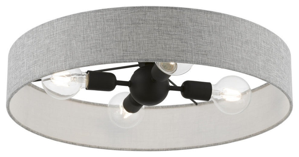 Elmhurst 4 Light Black Large Semi-Flush