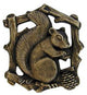 Grey Squirrel Knob Antique Brass Left Side, Left