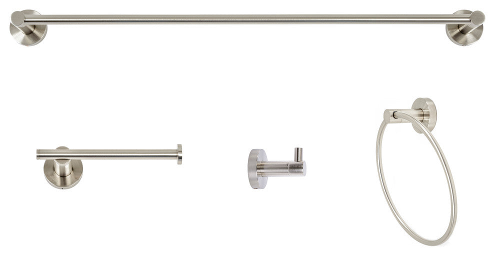 Italia Venezia Series Brushed Nickel 4 Piece Bathroom Accessory Set