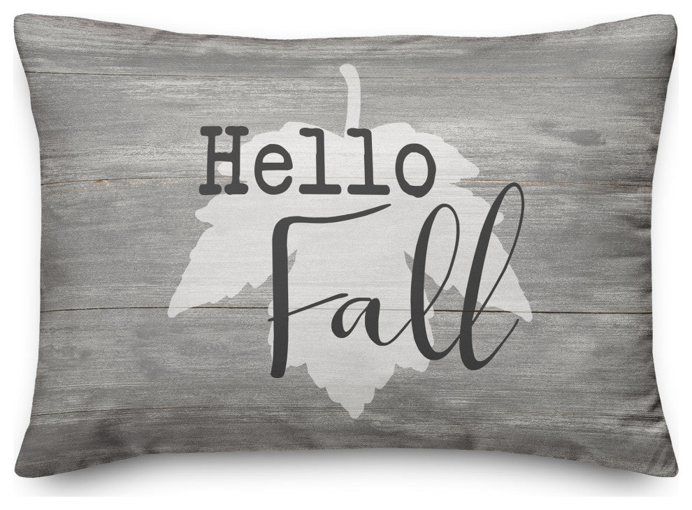 Hello Fall Leaf 14x20 Spun Poly Pillow