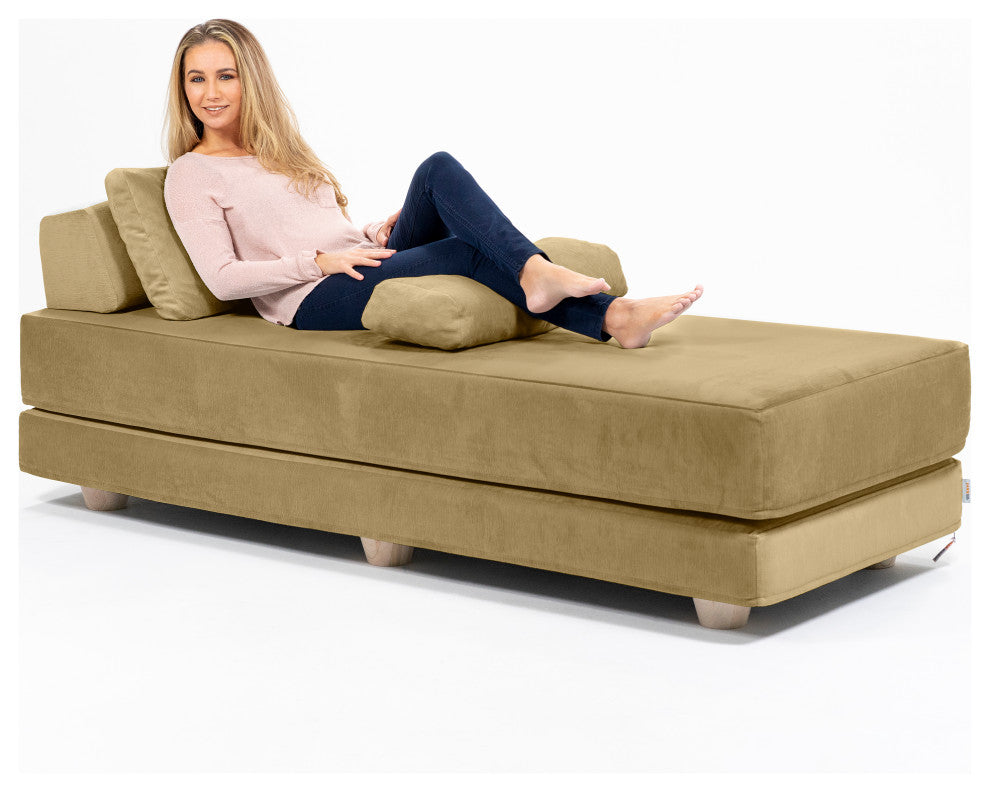 Jaxx Balshan Chaise Lounge Daybed, Camel