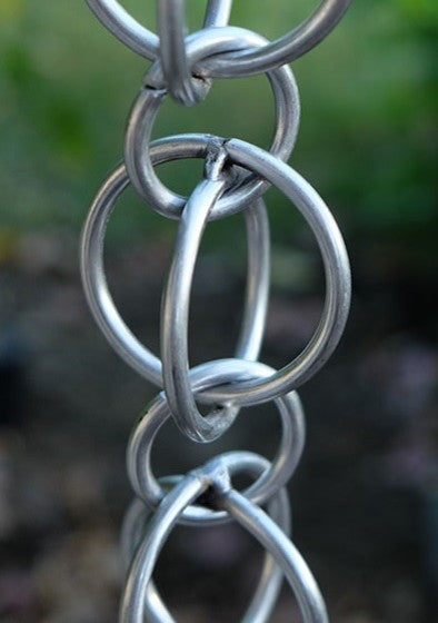 Double Loops Stainless Steel Rain Chain/Installation Kit, 10'