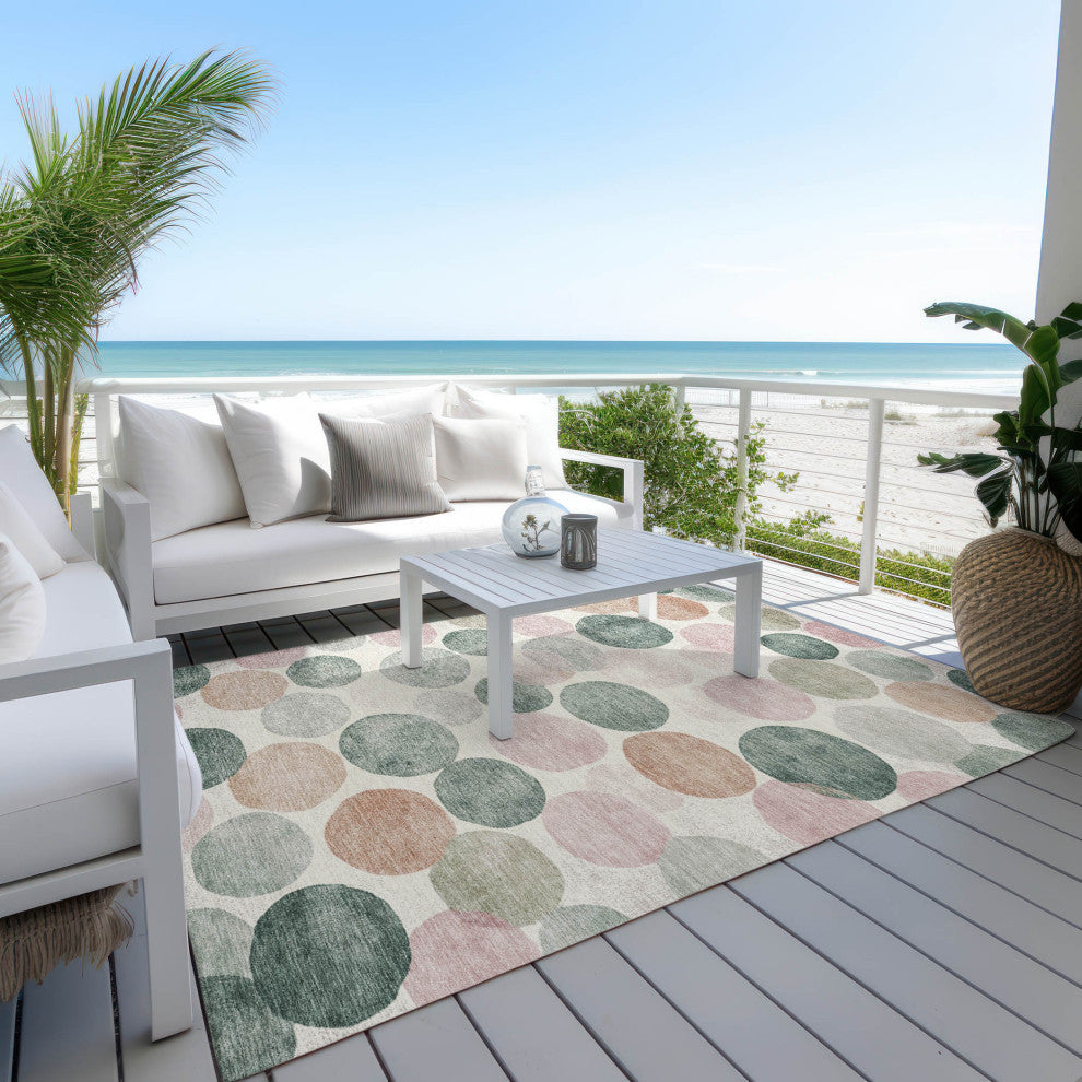 Machine Washable Indoor/Outdoor Chantille ACN1898 Salmon 5' x 7'6" Rug