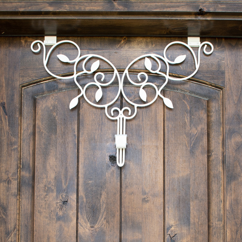 Adjustable Wreath Hanger for Door Ivy, White